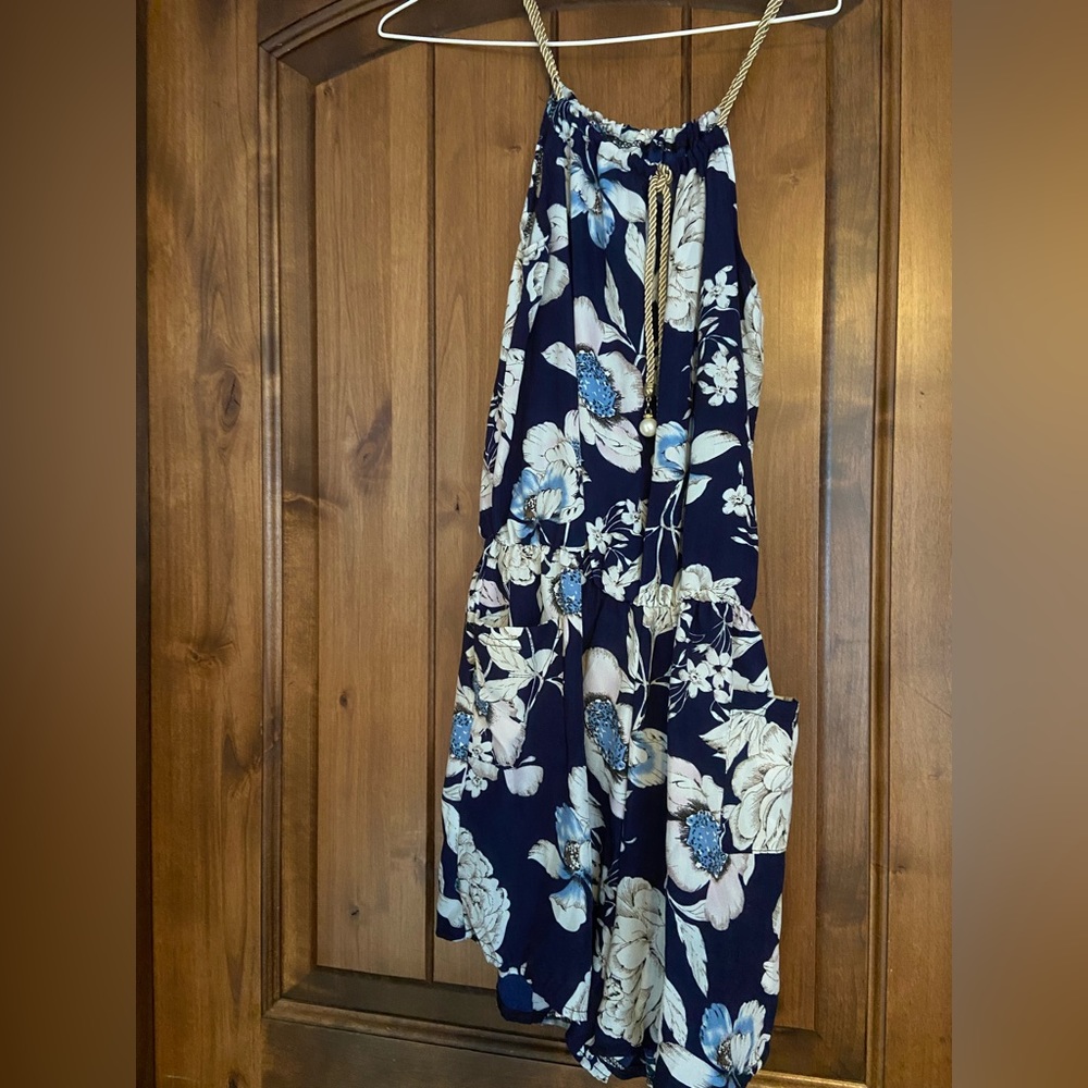 No tag floral pocketed romper